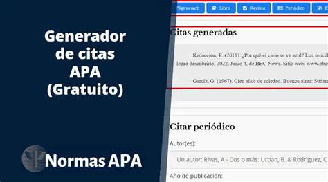 generador de apa|Generador de citas gratuito: APA, MLA y estilo Chicago